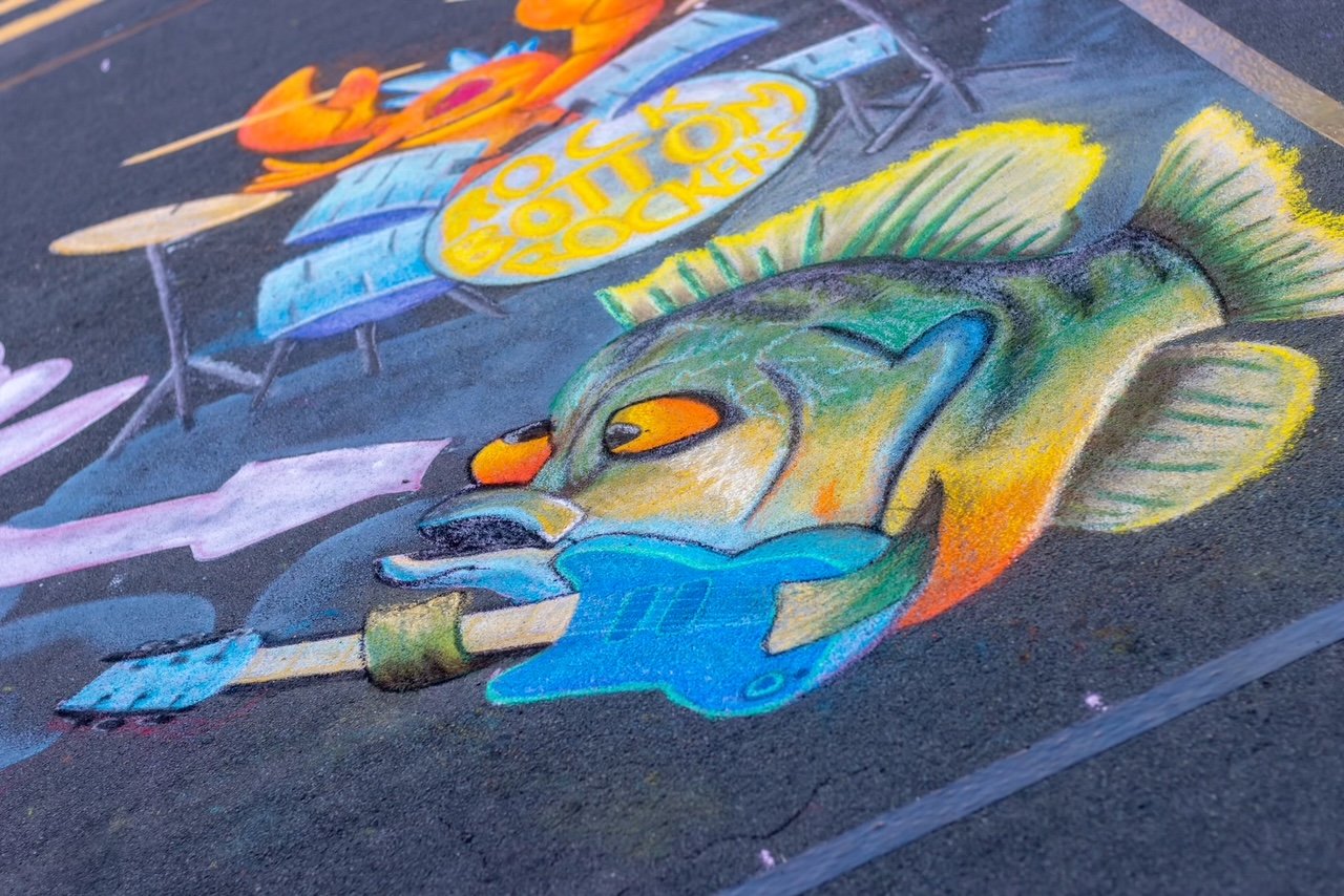colorful chalk artwork at chalkfest in maple grove minnesota