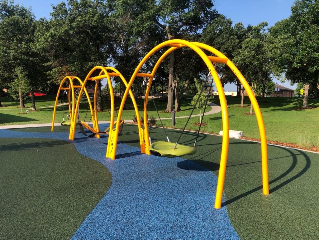 swing set area at shoreview playground