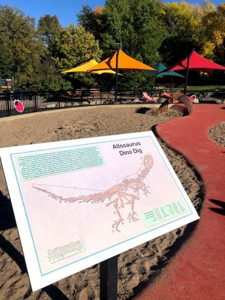 dino dig area at elm creek park in maple grove, great twin cities park to visit in the fall