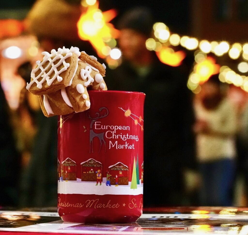 mug displayed at the european christmas market in st paul minnesota during the union depot holiday events
