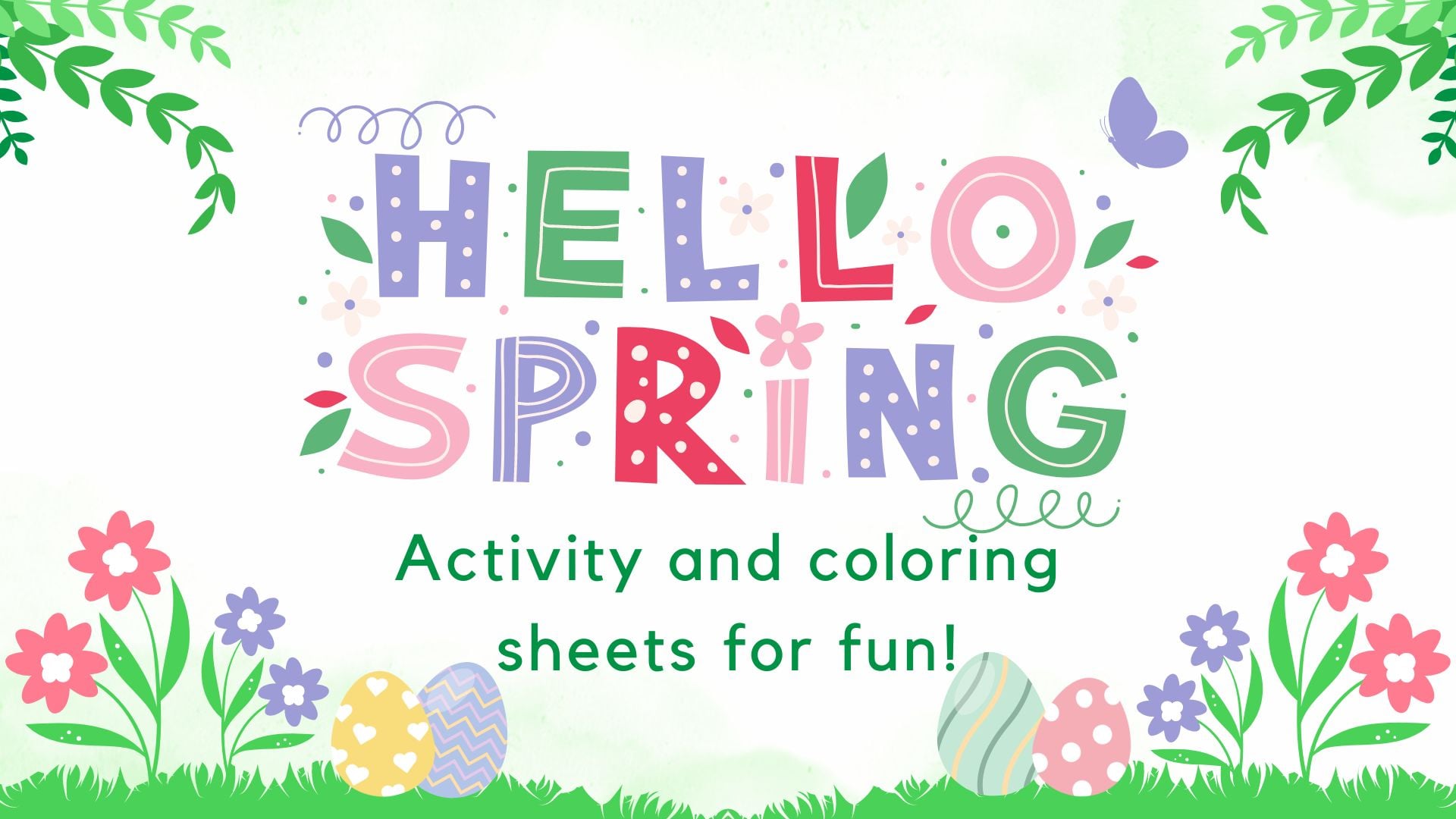 Spring and Easter activity and coloring sheets for fun!