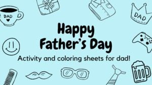 Activity and Coloring Sheets for dads