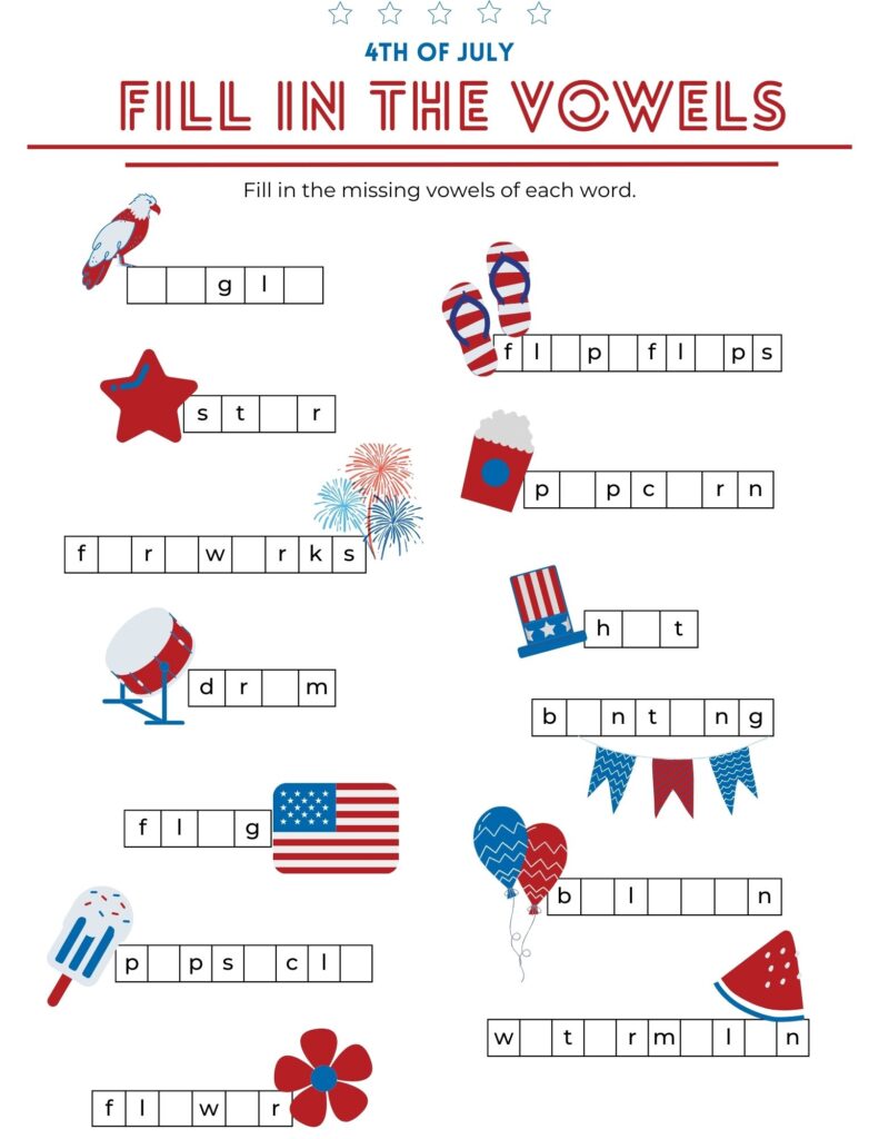 4th of July Activity and Coloring Pages for Kids