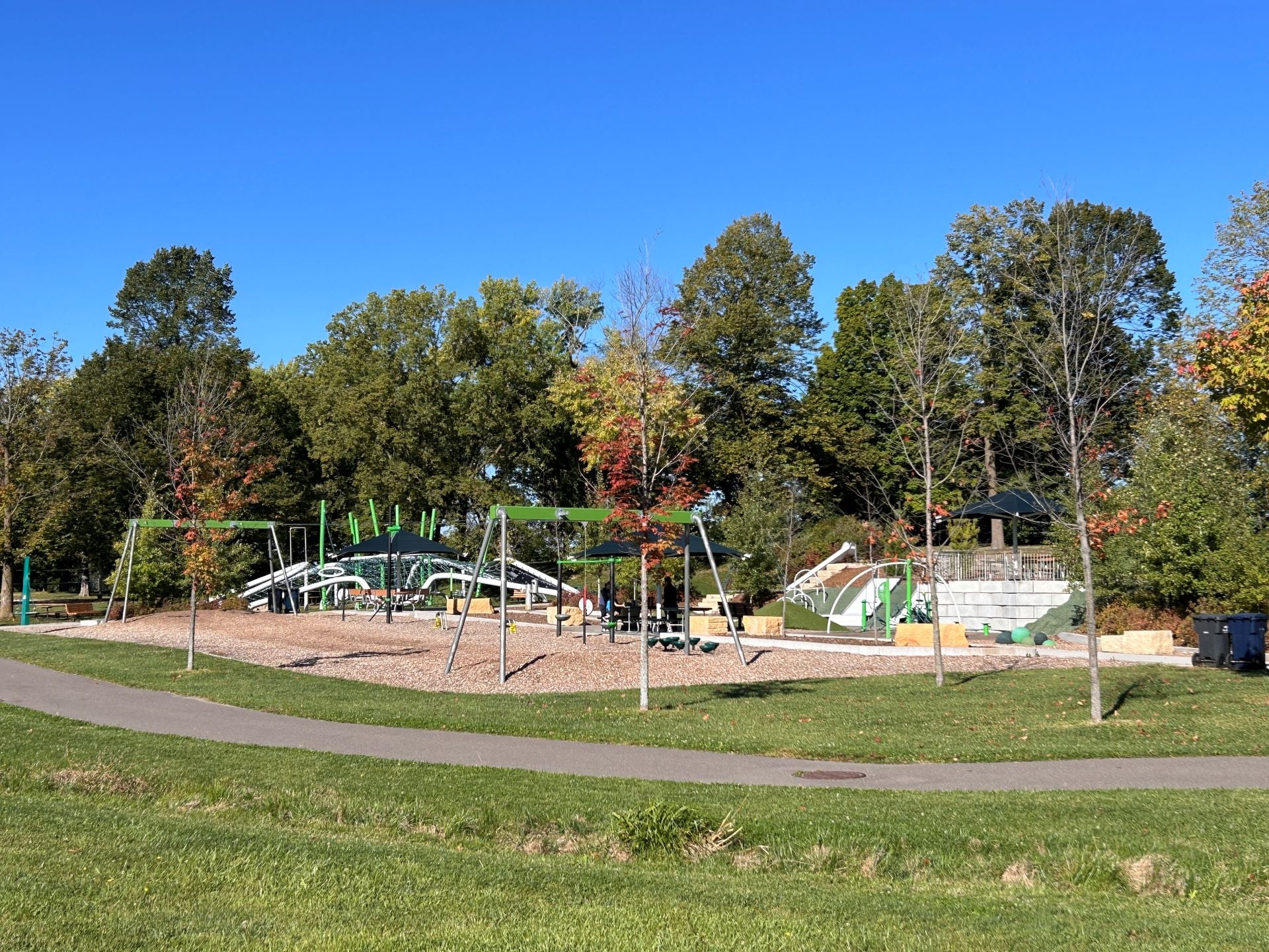 large playground and climbing structure at baker park in maple plain Minnesota