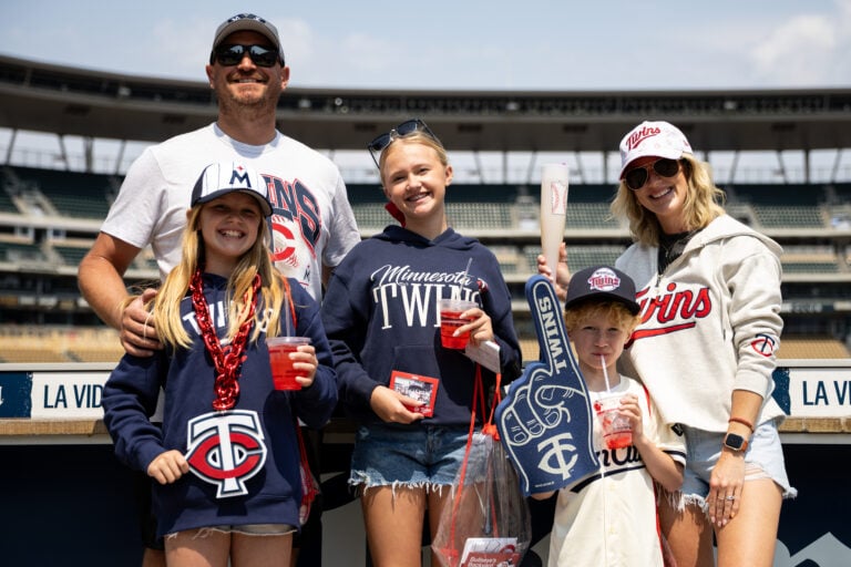 family at target field for twins game in Minneapolis mn