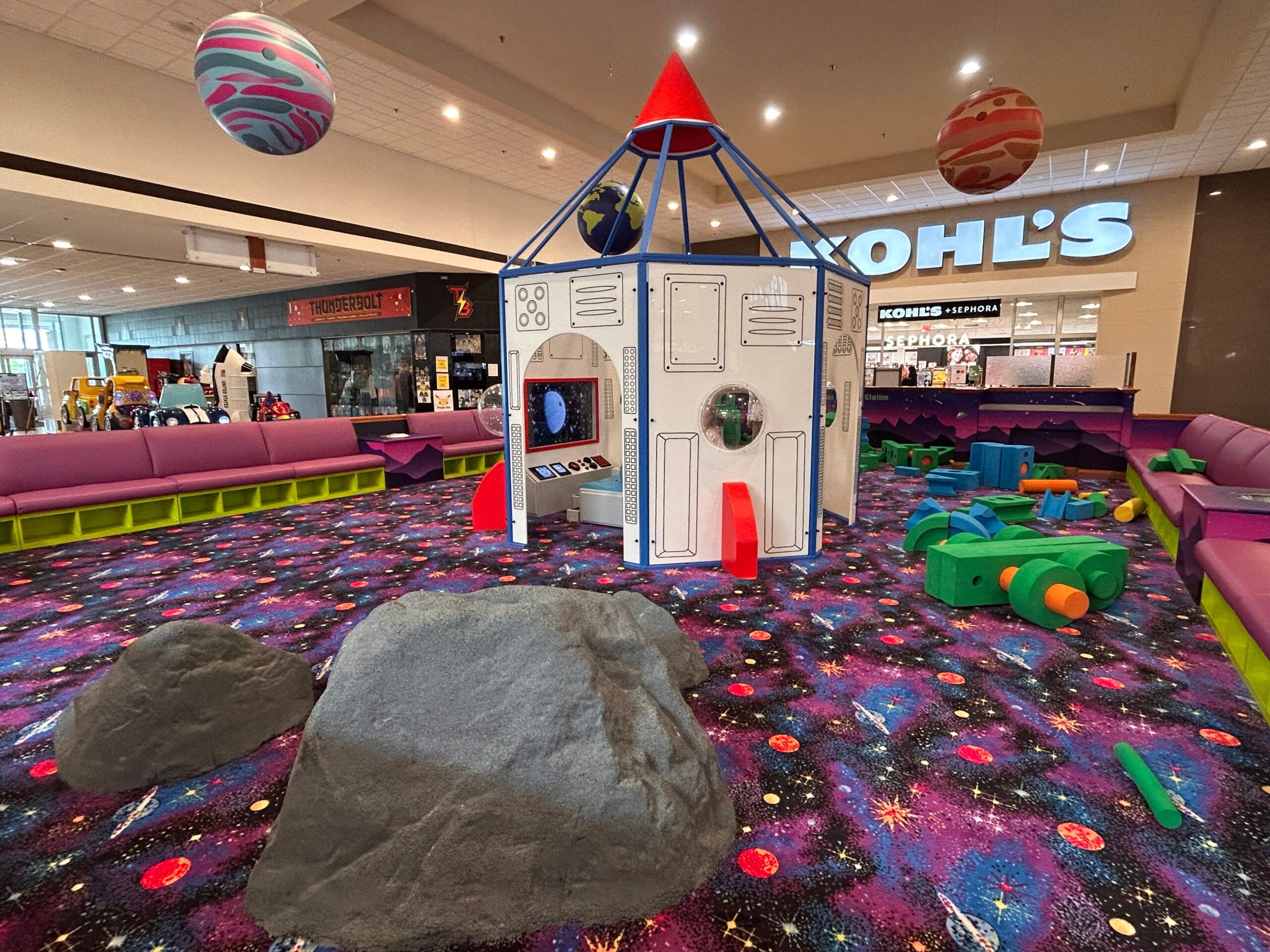 Maplewood mall space themed play area
