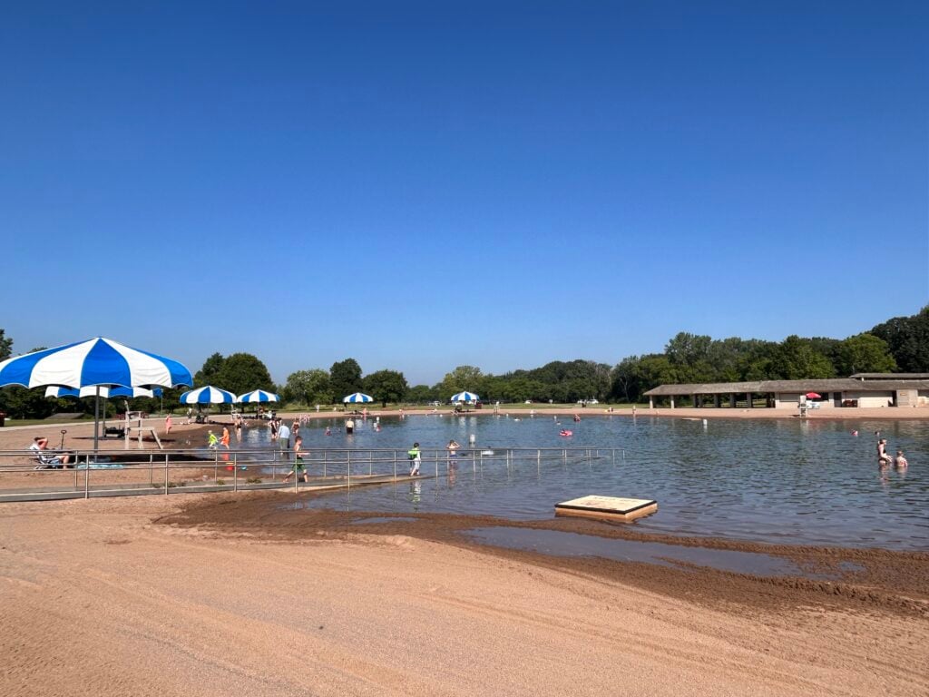 swim pond at lake elmo park reserve in minnesota