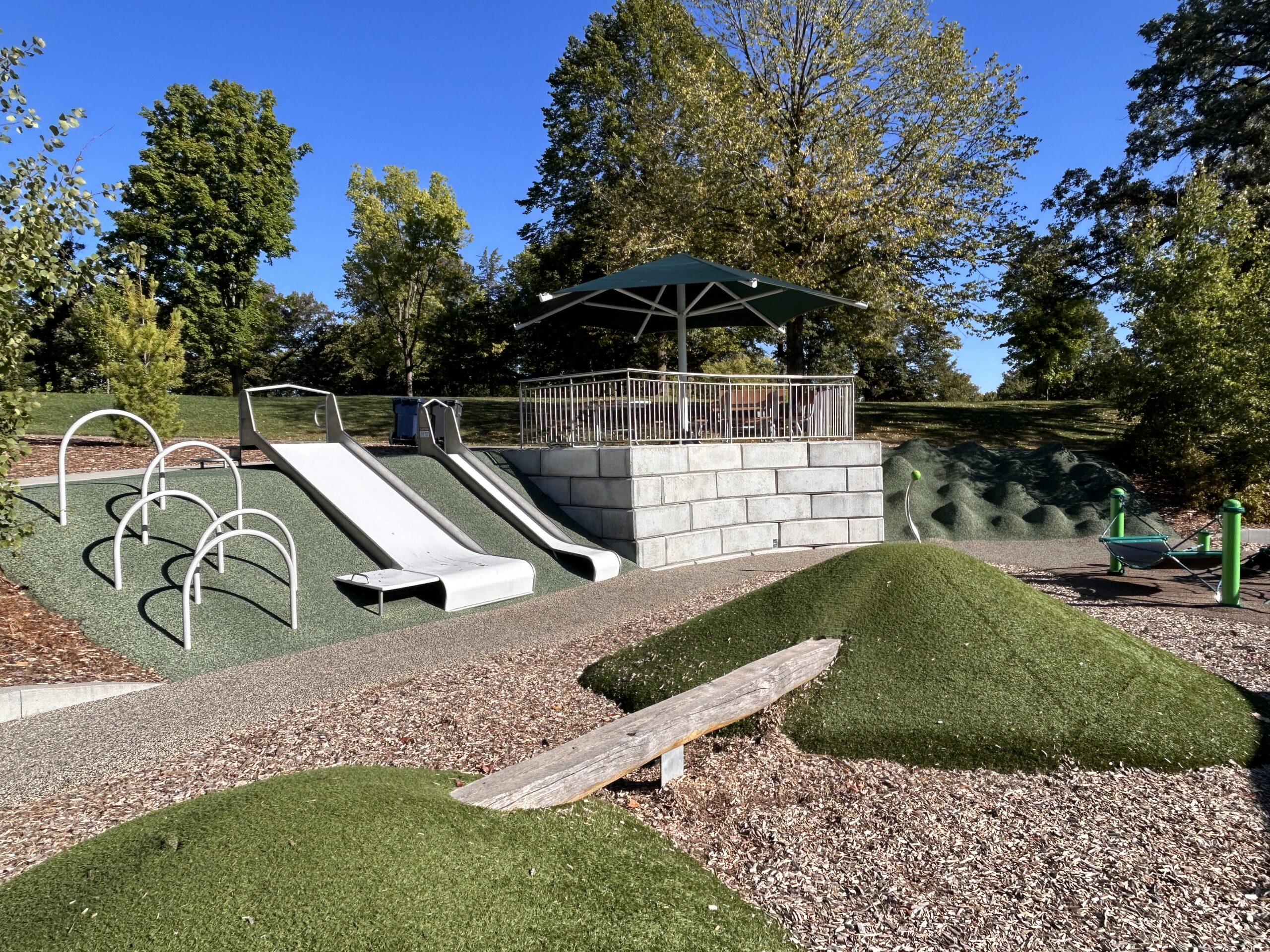 playground and slide hill at baker park reserve