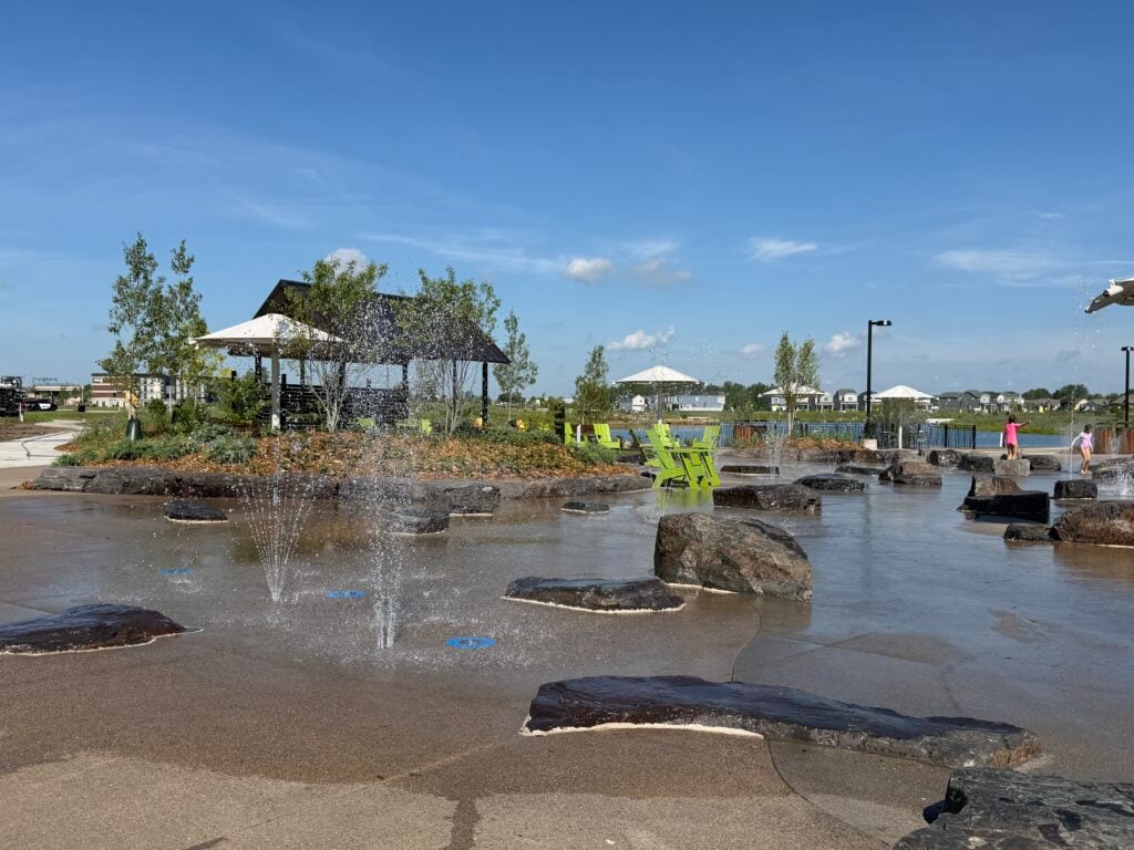 splash pad play area in ramsey