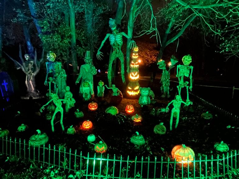 house in Brooklyn Park decorated for halloween