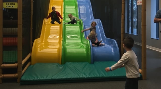 giant slide at Brookview Backyard Indoor Playgrounds in golden valley