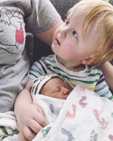Toddler and baby