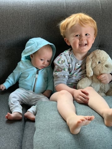 Toddler and baby